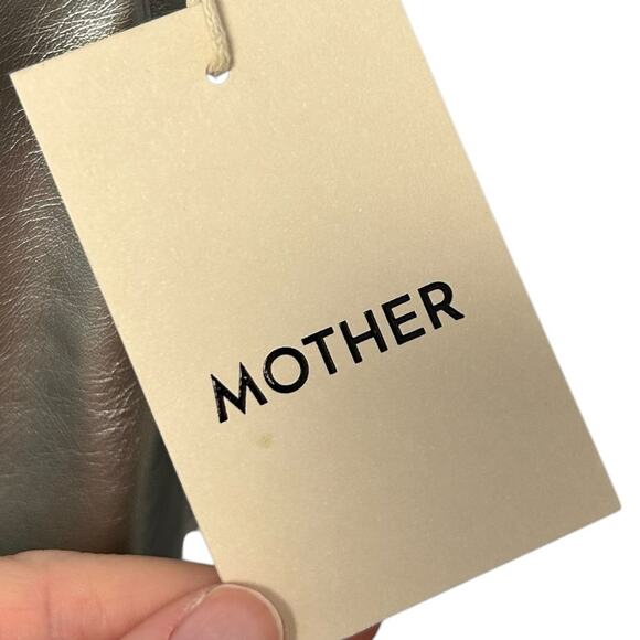 NWT Mother Silver Dagger High Waisted Rail Skimp Faux Leather Pants Womens 25 - Picture 4 of 13